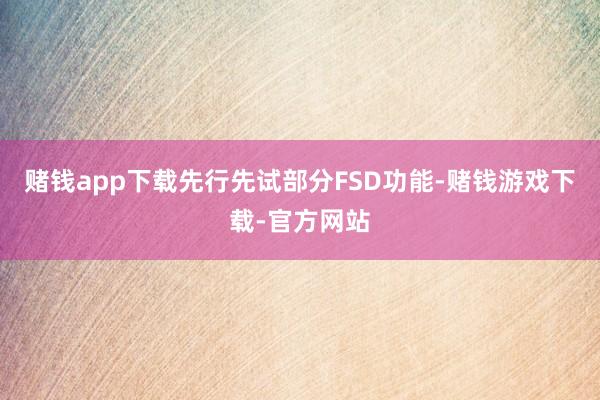 赌钱app下载先行先试部分FSD功能-赌钱游戏下载-官方网站