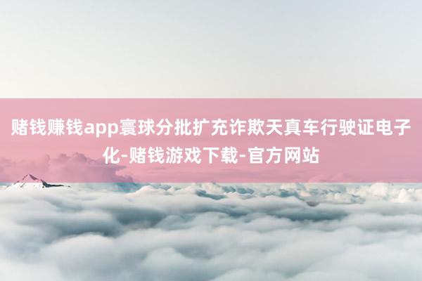 赌钱赚钱app寰球分批扩充诈欺天真车行驶证电子化-赌钱游戏下载-官方网站